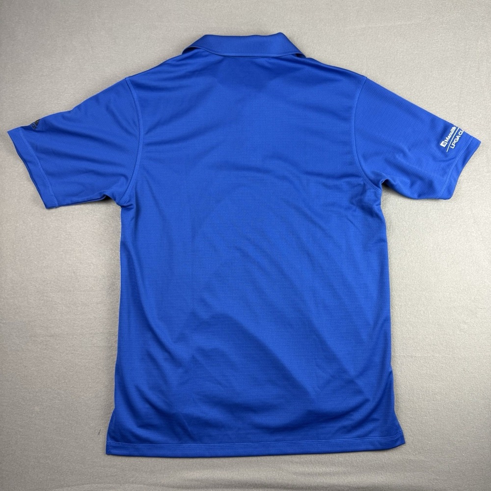 Adidas Golf Polo‎ Shirt Mens Medium Deepsea Blue Relaxed Company Logo - Picture 3 of 10